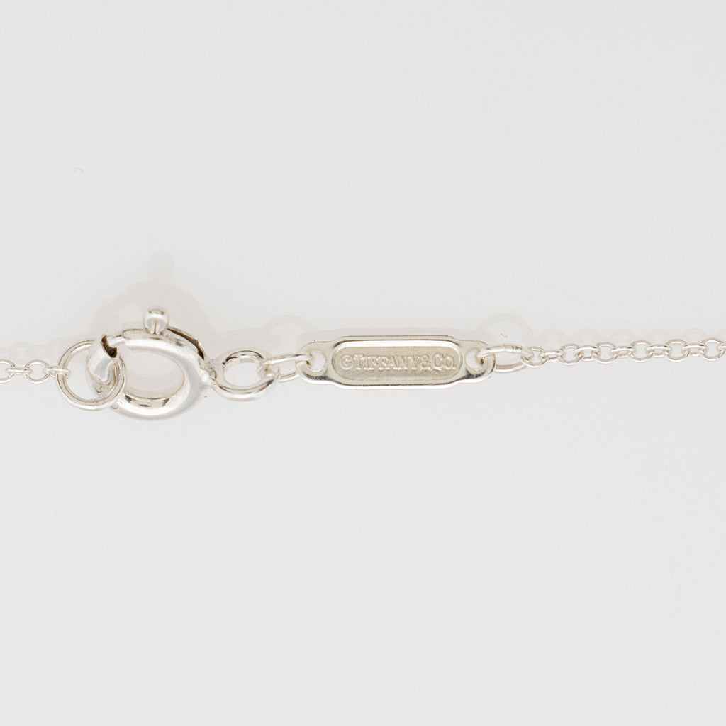 Tiffany & Co. Sterling Silver Enamel Return to Tiffany Double Heart Mini Necklace