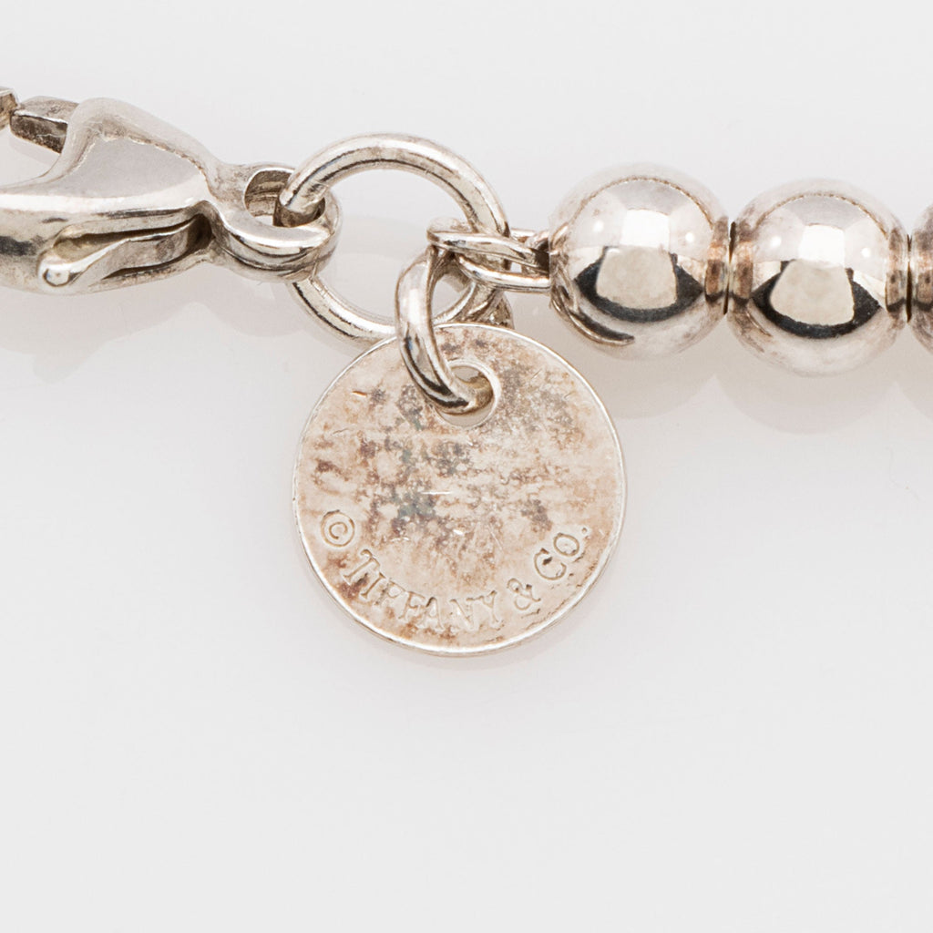Tiffany & Co. Sterling Silver Enamel Return to Tiffany Heart Bead 4mm Bracelet