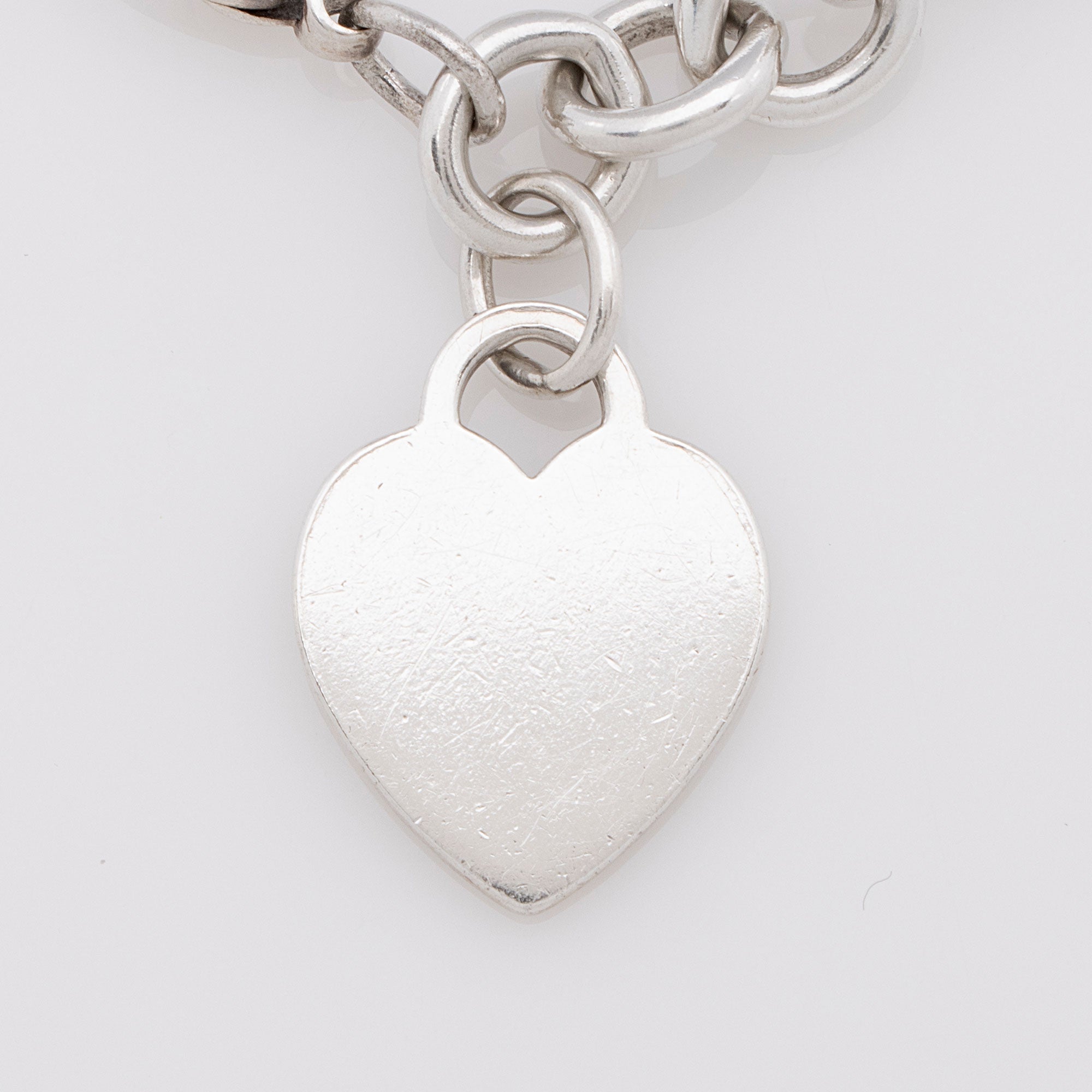 Tiffany & Co. Sterling Silver Heart Tag Charm Bracelet