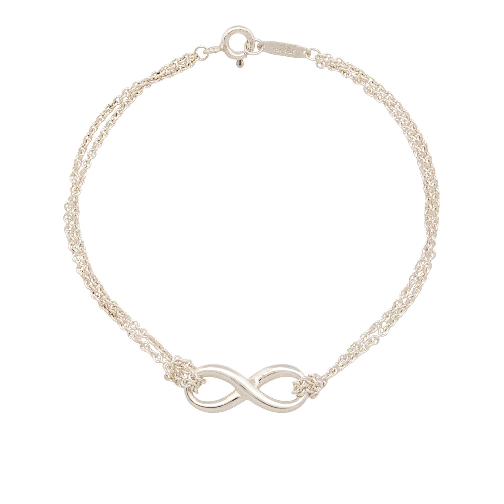 Tiffany & Co. Sterling Silver Infinity Double Chain Bracelet
