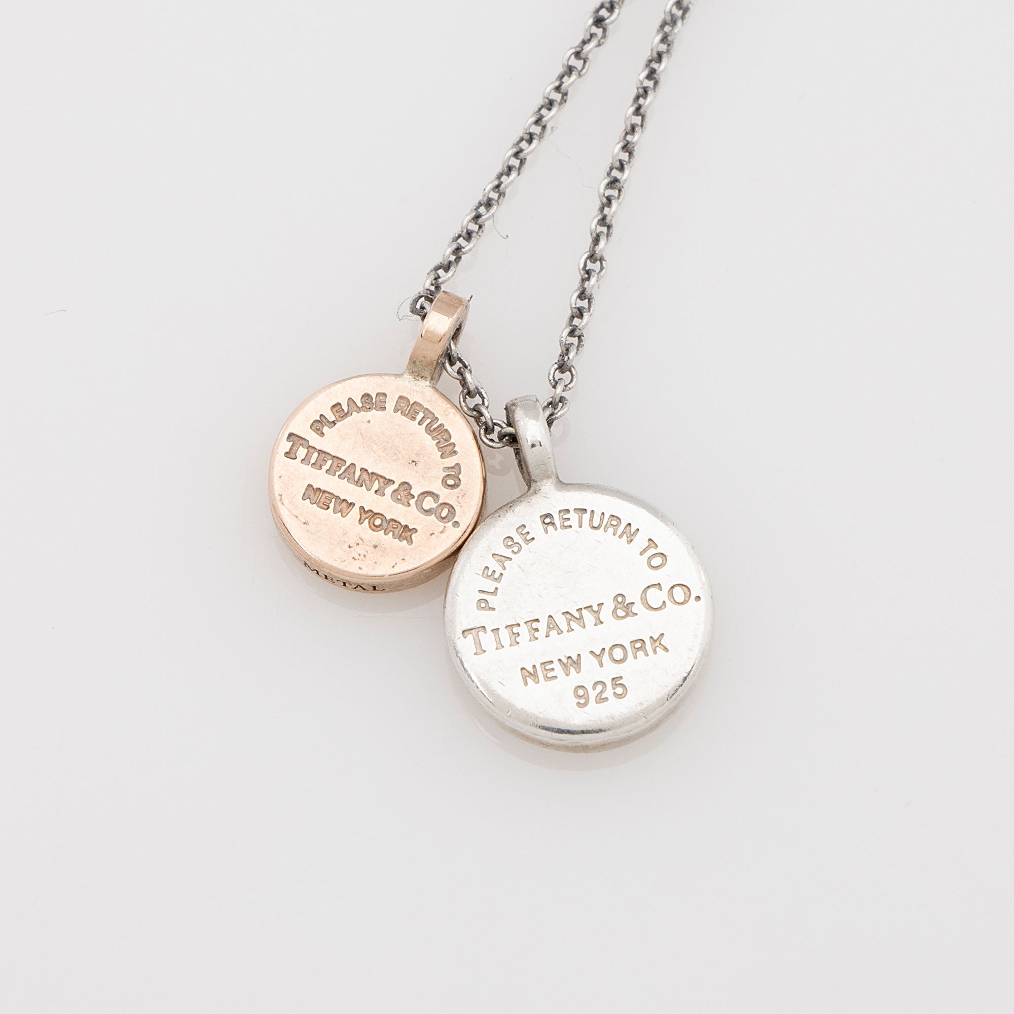 Tiffany & Co. Sterling Silver Rubedo Return to Circle Duo Necklace