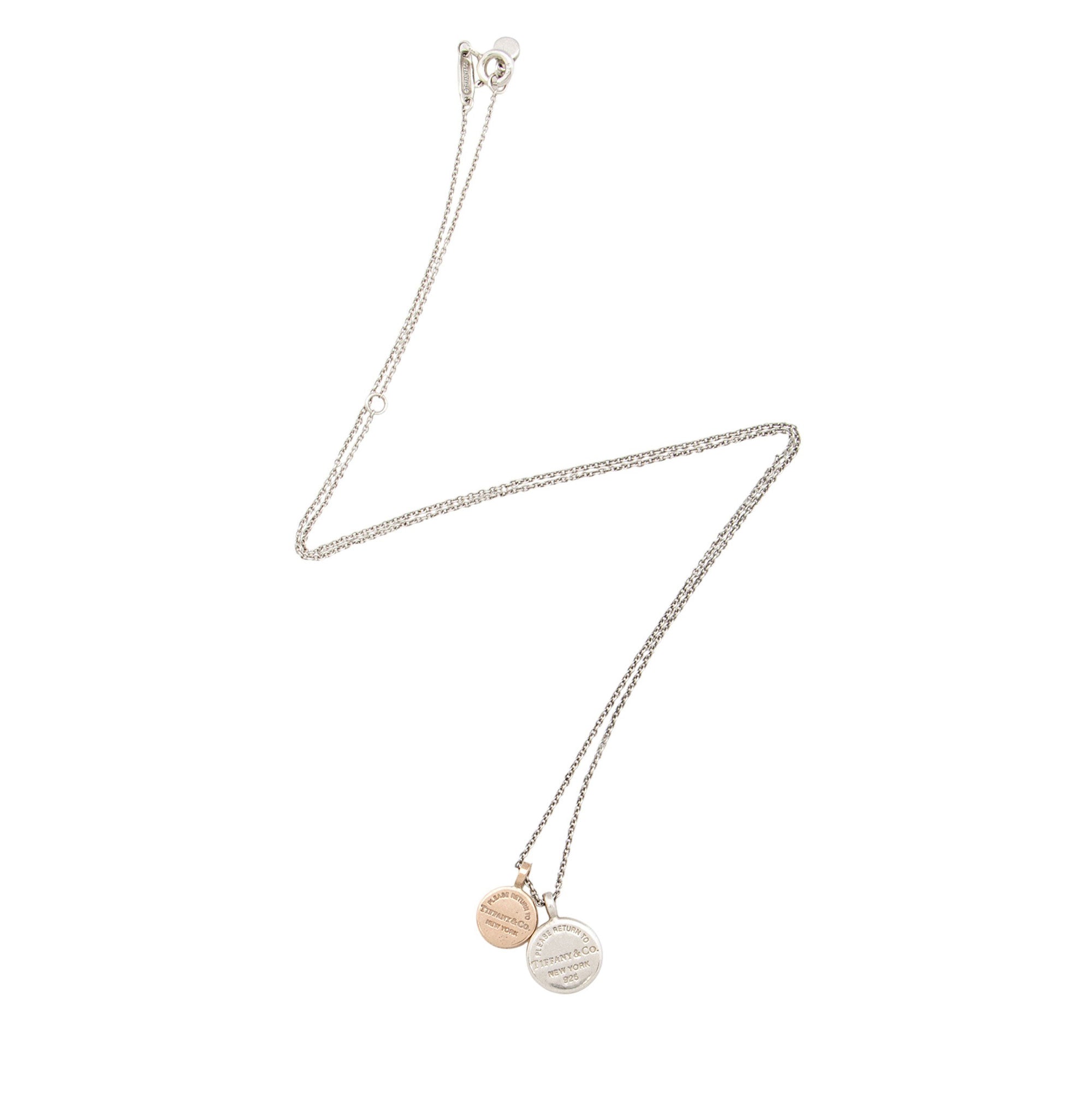 Tiffany & Co. Sterling Silver Rubedo Return to Circle Duo Necklace
