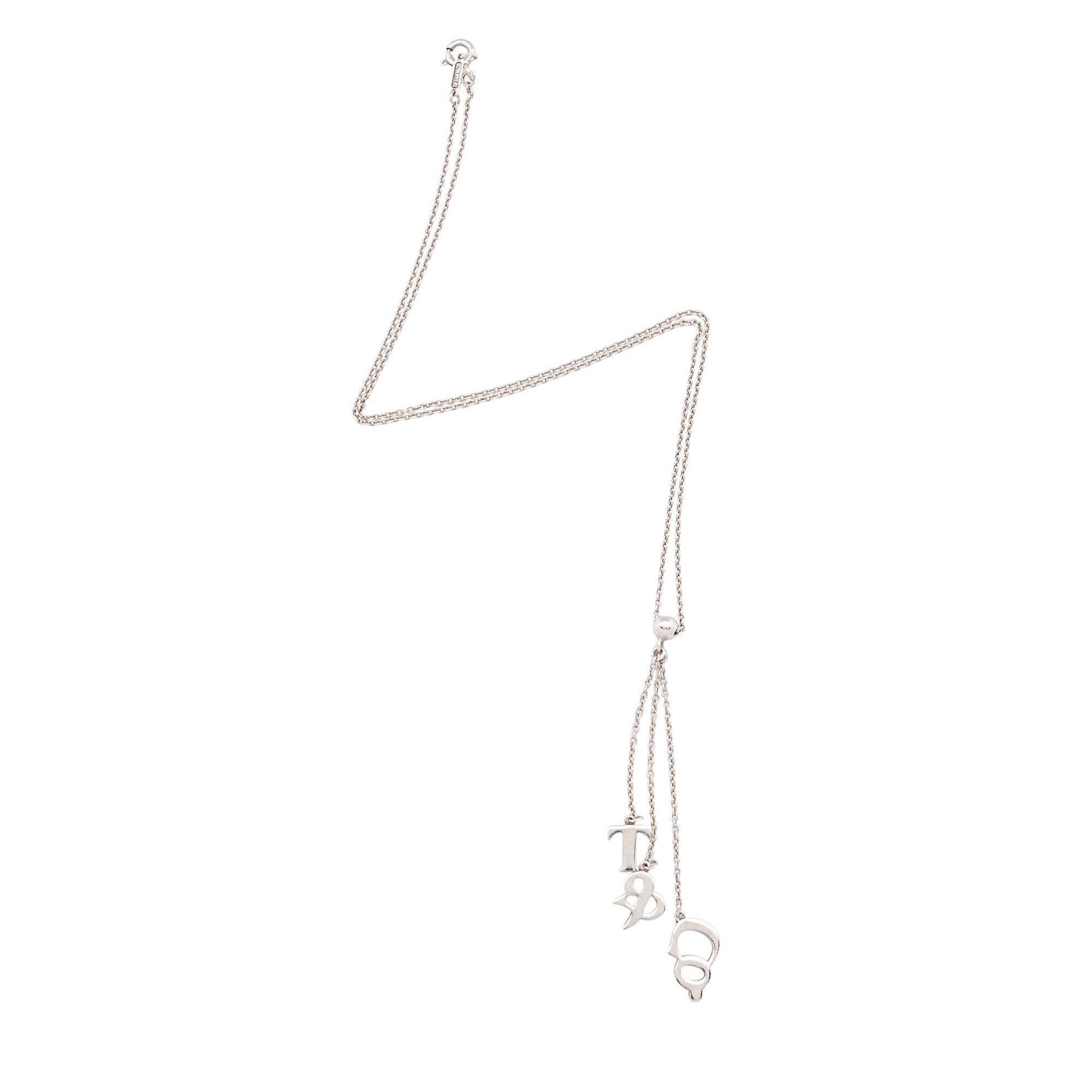 Tiffany & Co. Sterling Silver T. & Co. Letters Lariat Necklace
