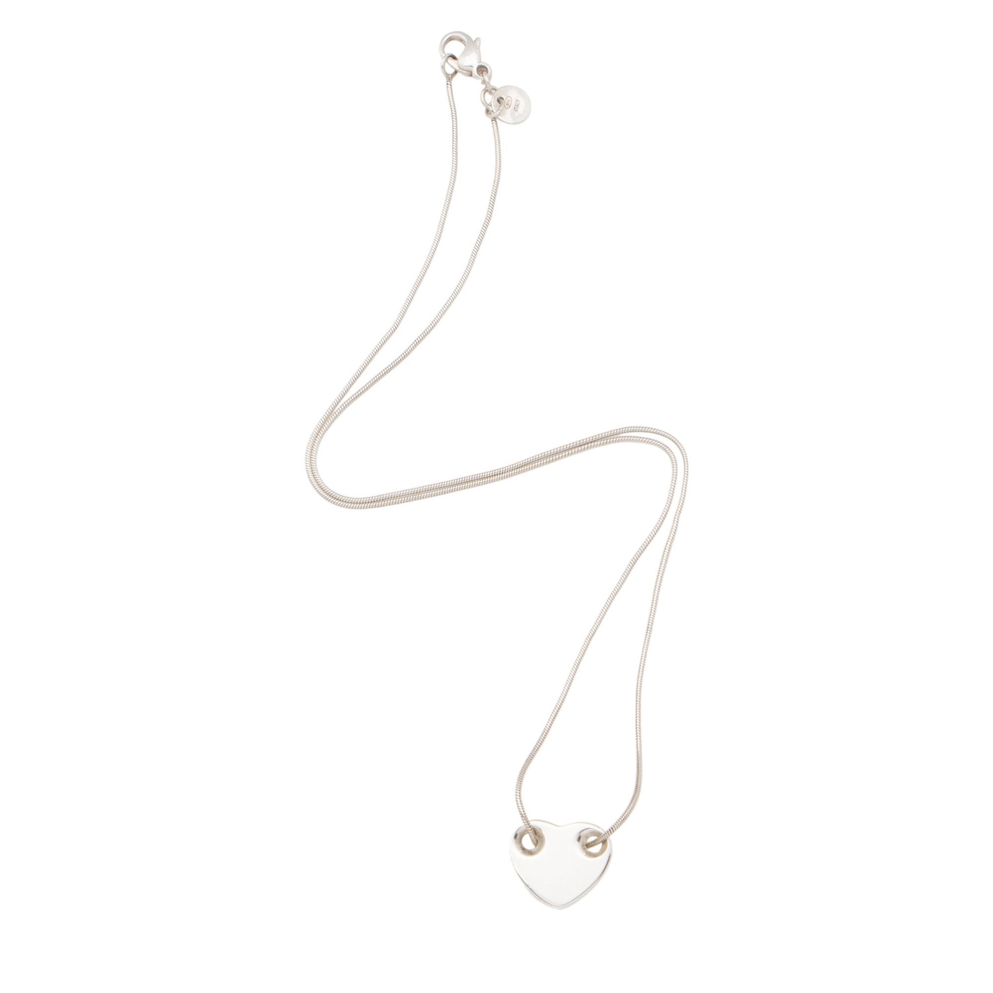 Tiffany & Co. Sterling Silver Threaded PiercedHeart Necklace