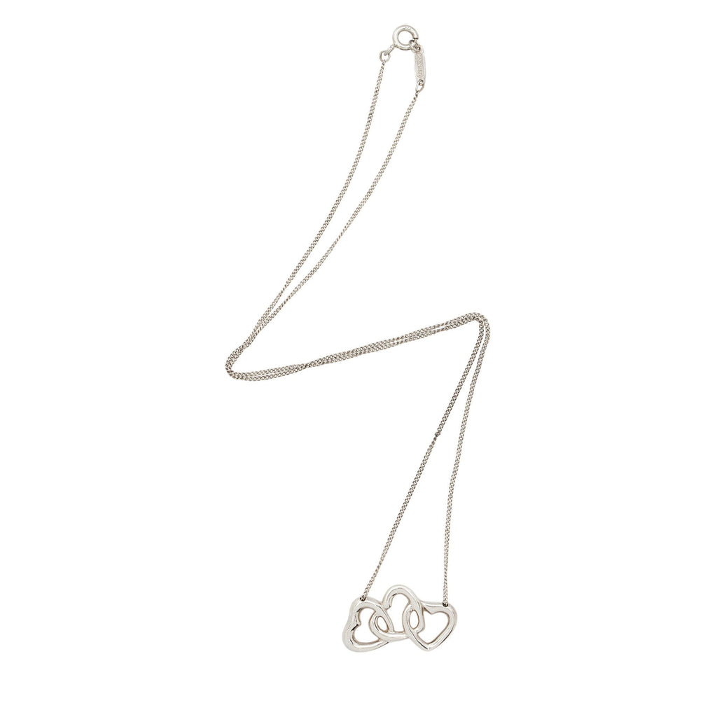 Tiffany & Co. Sterling Silver Triple Open Heart Necklace