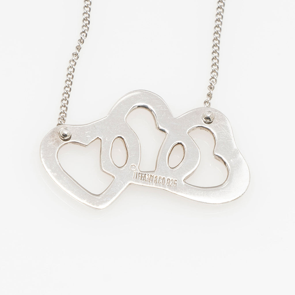 Tiffany & Co. Sterling Silver Triple Open Heart Necklace