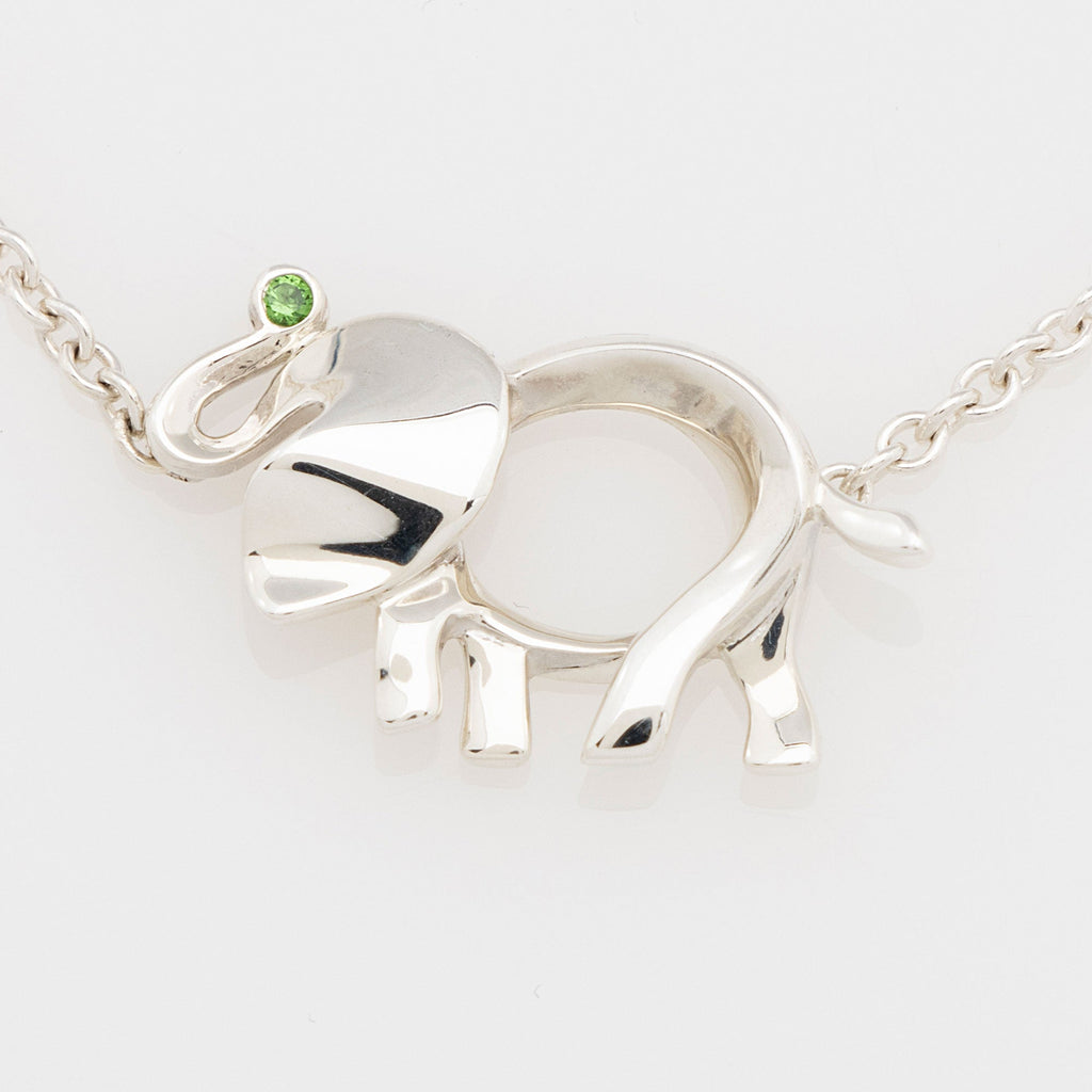 Tiffany & Co Sterling Silver Tsavorite Garnet Save The Wild Elephant Bracelet