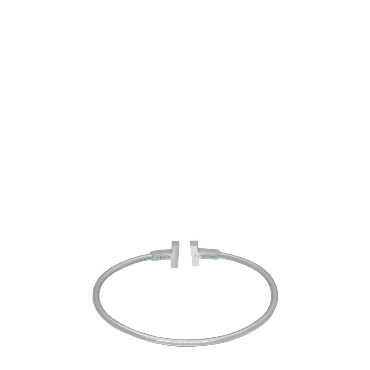 Tiffany & Co 18K White Gold Turquoise T Wire Medium Bracelet