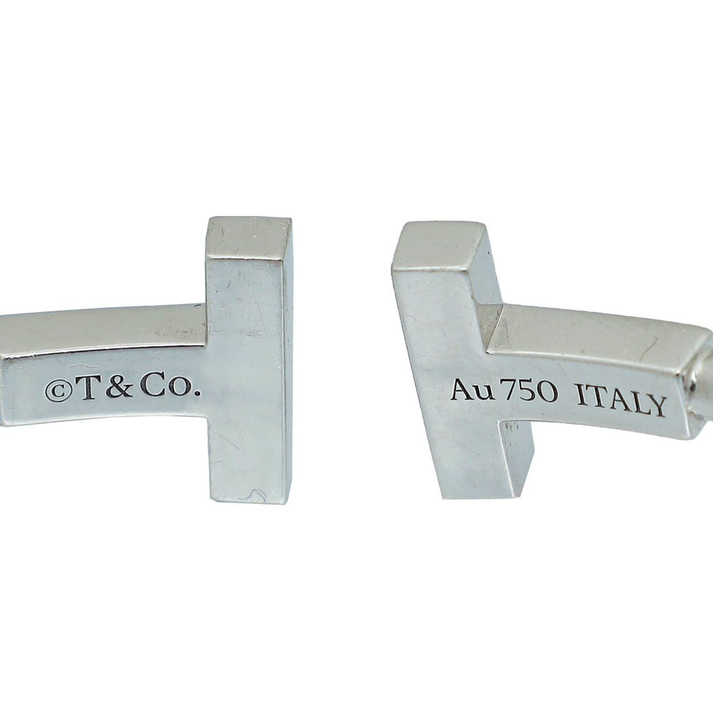Tiffany & Co 18K White Gold Turquoise T Wire Medium Bracelet