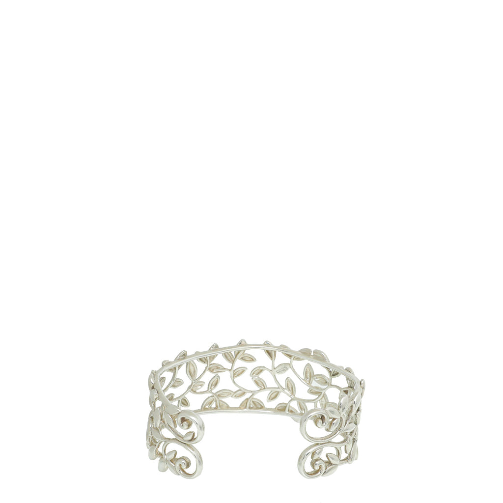 Tiffany & Co Sterling Silver Paloma Picasso Olive Leaf Open Cuff Bracelet