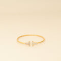 Tiffany & Co. 18K Yellow Gold T Wire Diamond MOP Small Bracelet