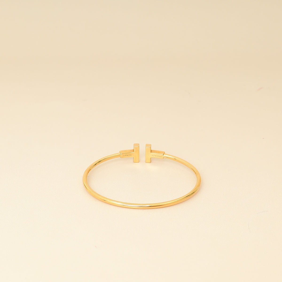 Tiffany & Co. 18K Yellow Gold T Wire Diamond MOP Small Bracelet
