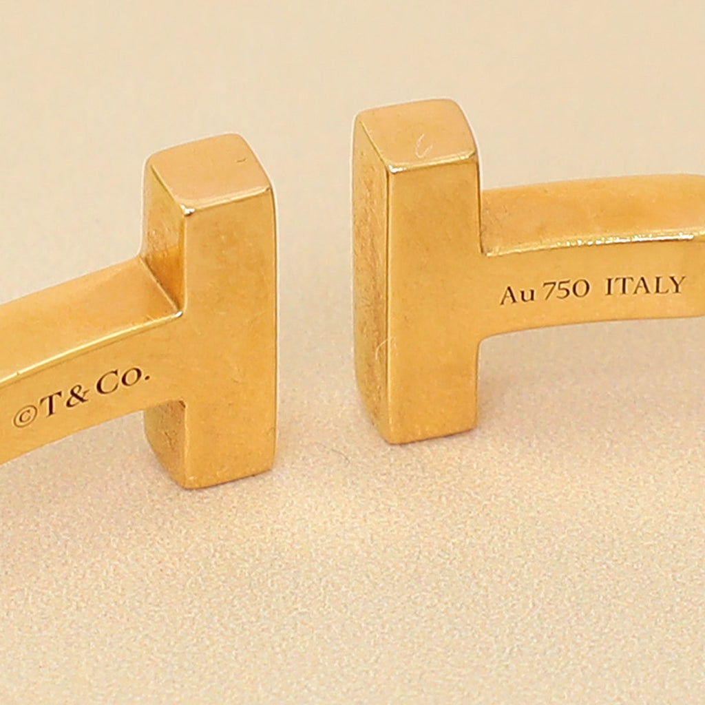 Tiffany & Co. 18K Yellow Gold T Wire Diamond MOP Small Bracelet
