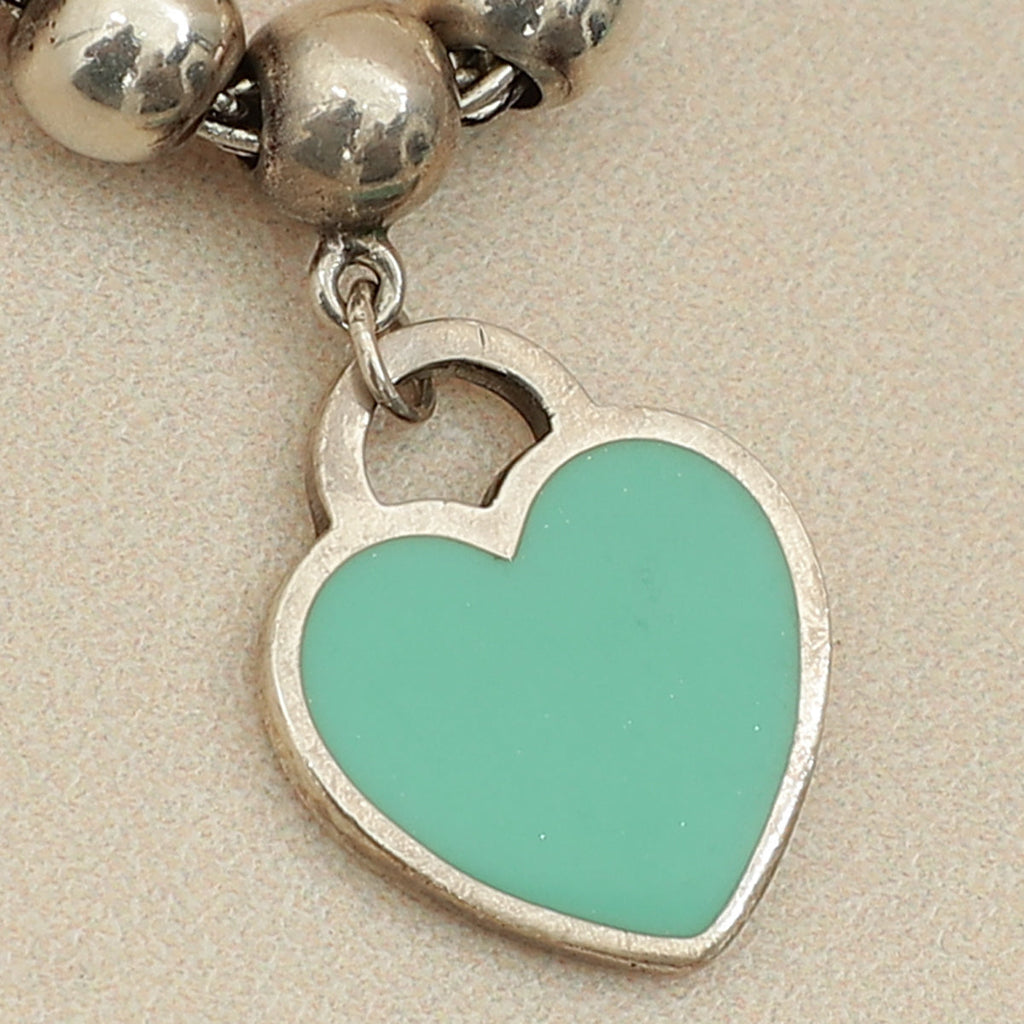 Tiffany & Co. Blue Heart Tag Bead 4mm Bracelet