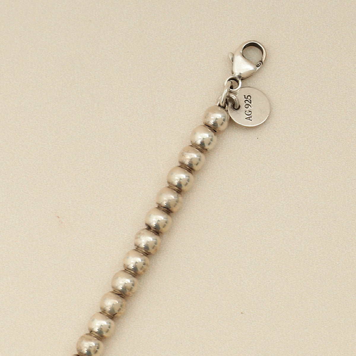 Tiffany & Co. Blue Heart Tag Bead 4mm Bracelet