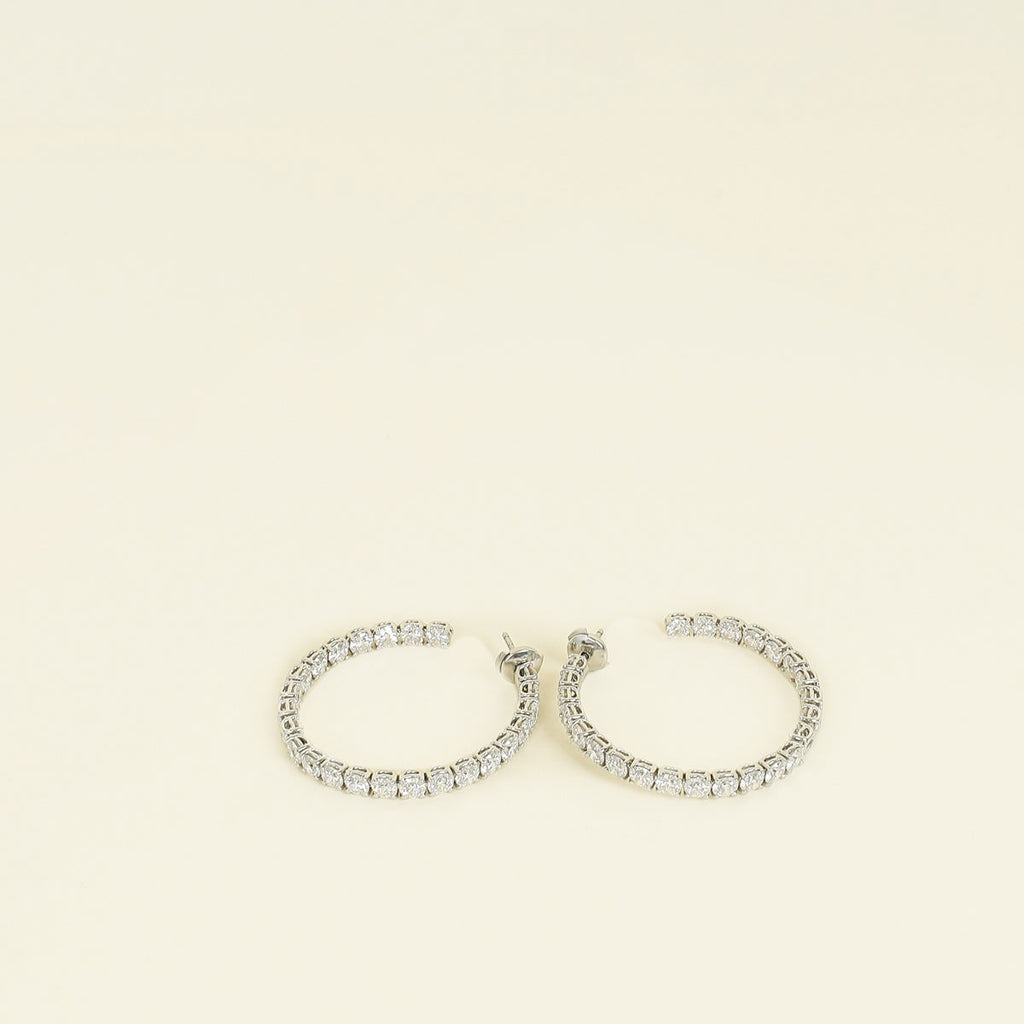 Tiffany & Co. Platinum Diamond Hoop Earrings