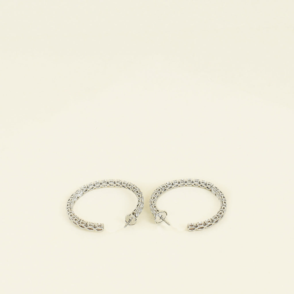 Tiffany & Co. Platinum Diamond Hoop Earrings