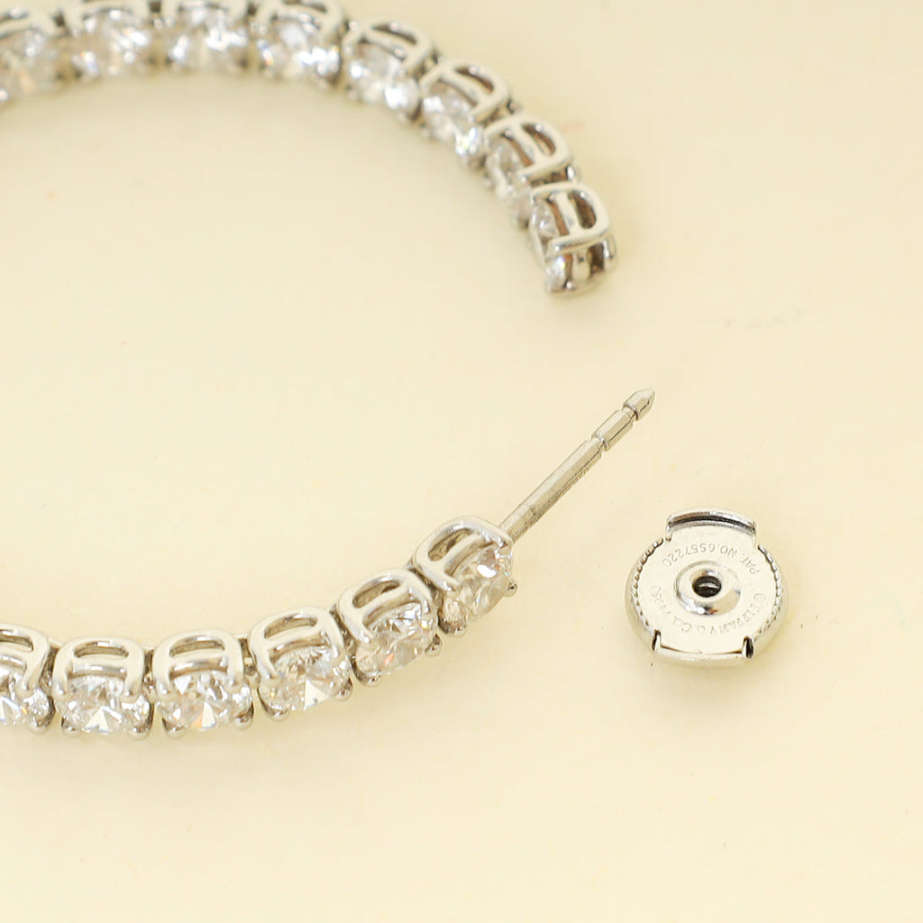 Tiffany & Co. Platinum Diamond Hoop Earrings