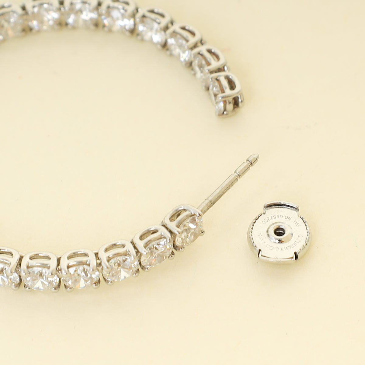 Tiffany & Co. Platinum Diamond Hoop Earrings