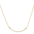 Tiffany & Co 18K Rose Gold Diamond T Smile Pendant Small Model Necklace