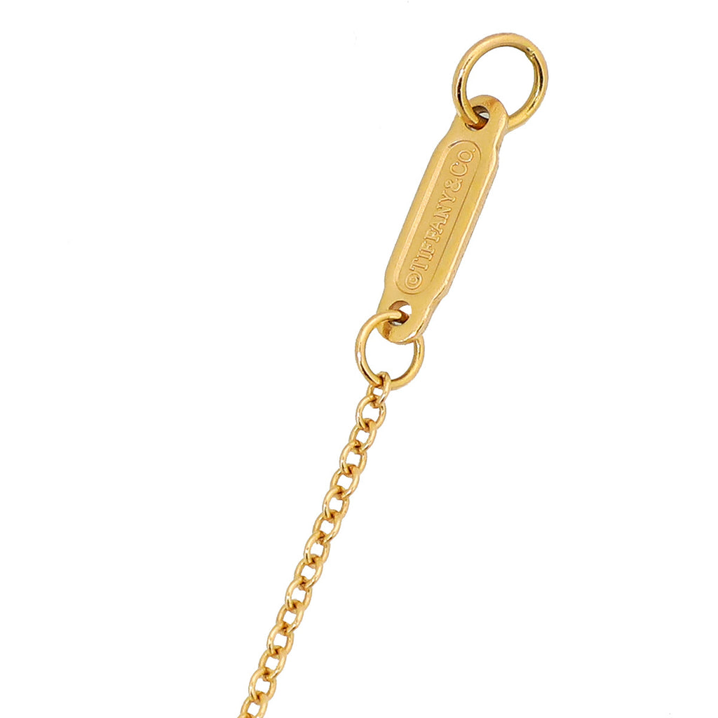 Tiffany & Co 18K Rose Gold Diamond T Smile Pendant Small Model Necklace