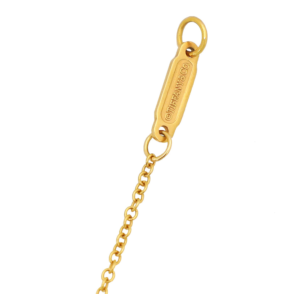 Tiffany & Co 18K Rose Gold Diamond Atlas Pierced Bar Pendant Necklace