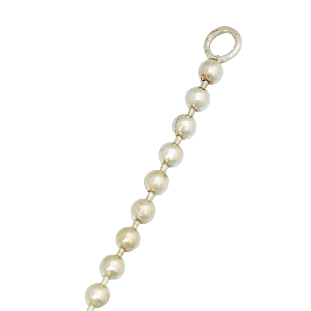 Tiffany & Co Sterling Silver Beaded Heart Key Pendant Necklace