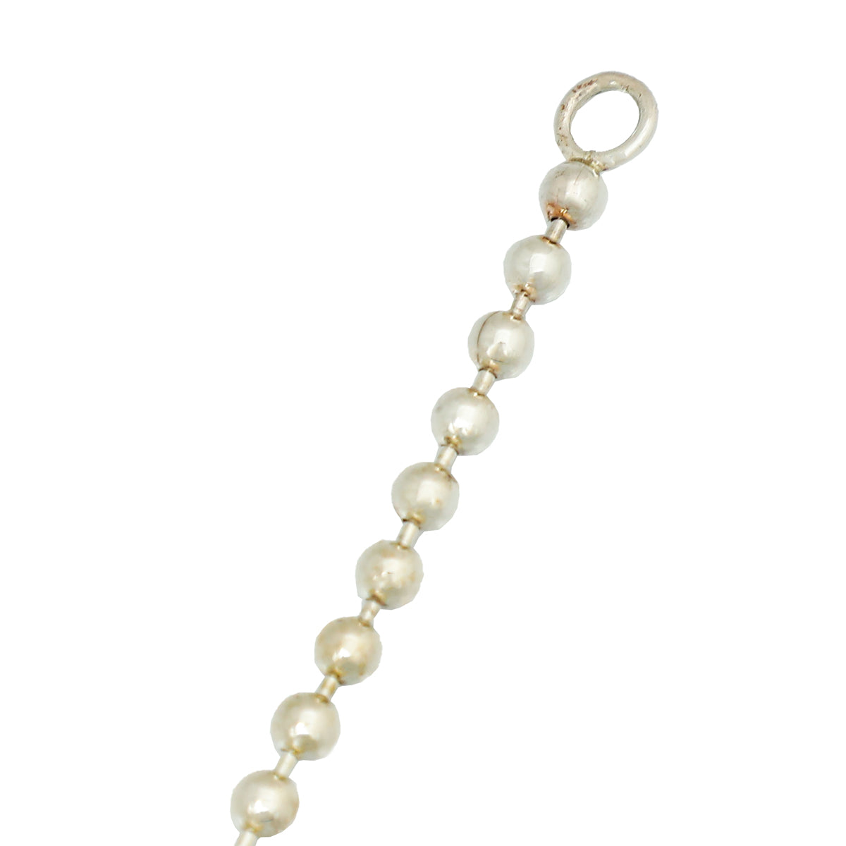 Tiffany & Co Sterling Silver Beaded Heart Key Pendant Necklace