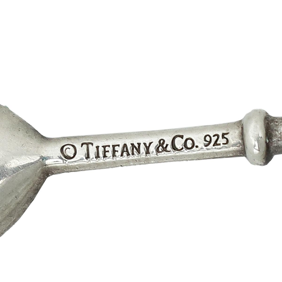 Tiffany & Co Blue Enamel Heart Key Pendant Necklace