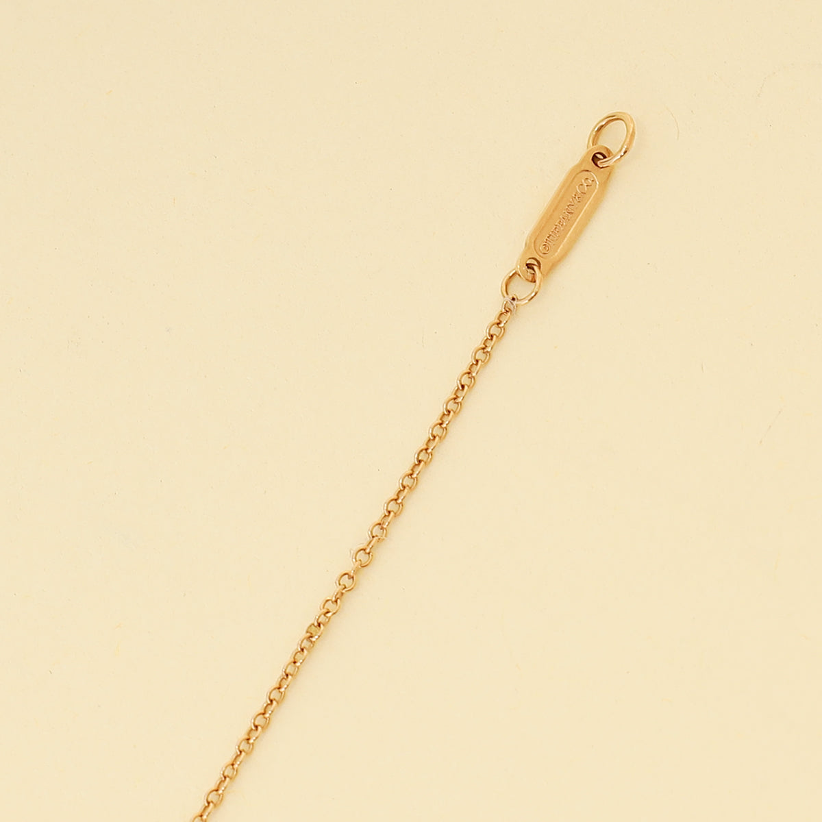 Tiffany & Co. 18K Rose Gold Modern Key Logo Pendant Necklace