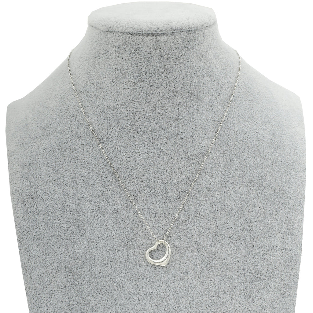 Tiffany & Co Silver Elsa Peretti Open Heart Pendant Necklace