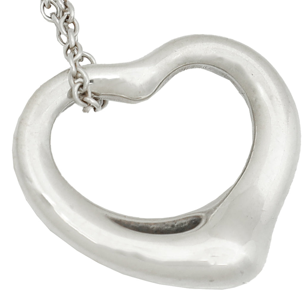 Tiffany & Co Silver Elsa Peretti Open Heart Pendant Necklace