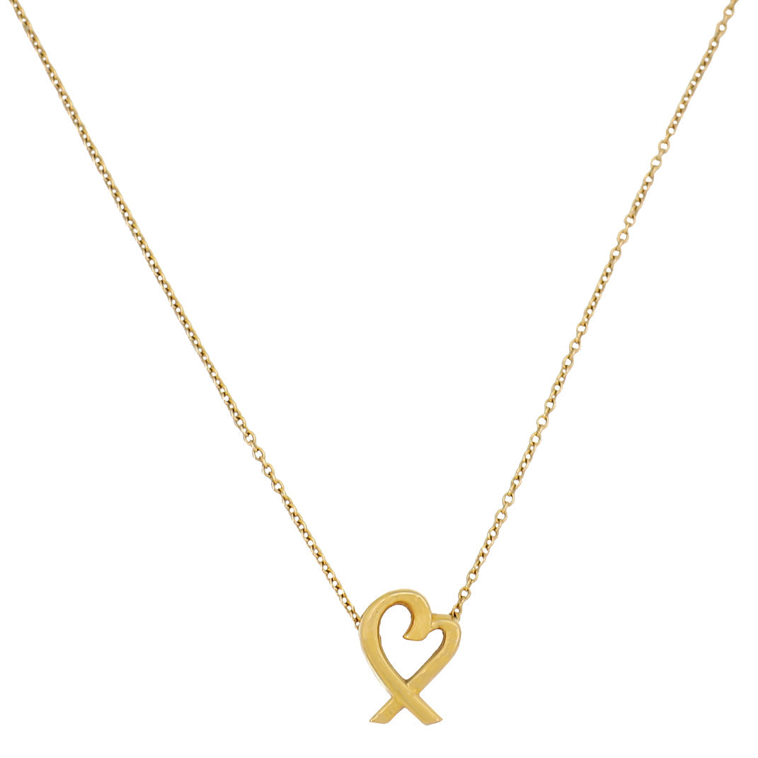 Tiffany & Co 18K Pink Gold Paloma Picasso Loving Heart Pendant Necklace