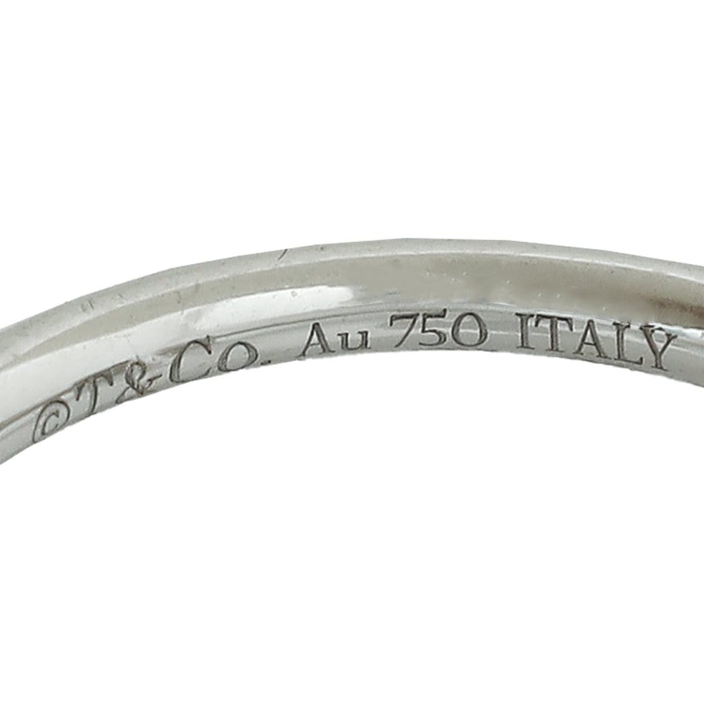 Tiffany & Co 18K White Gold Diamond T Wire Ring 51