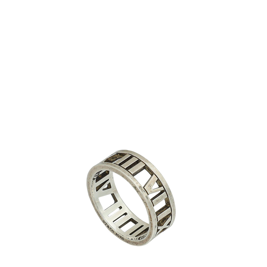Tiffany & Co Sterling Silver Atlas Ring 52 (6)