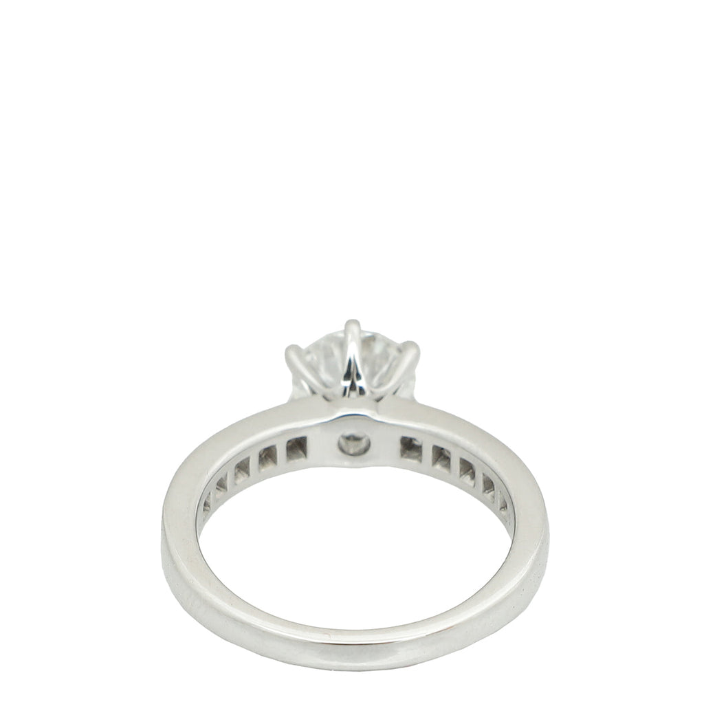 Tiffany & Co, Platinum Setting Engagement Ring with a Channel-set Diamond Band