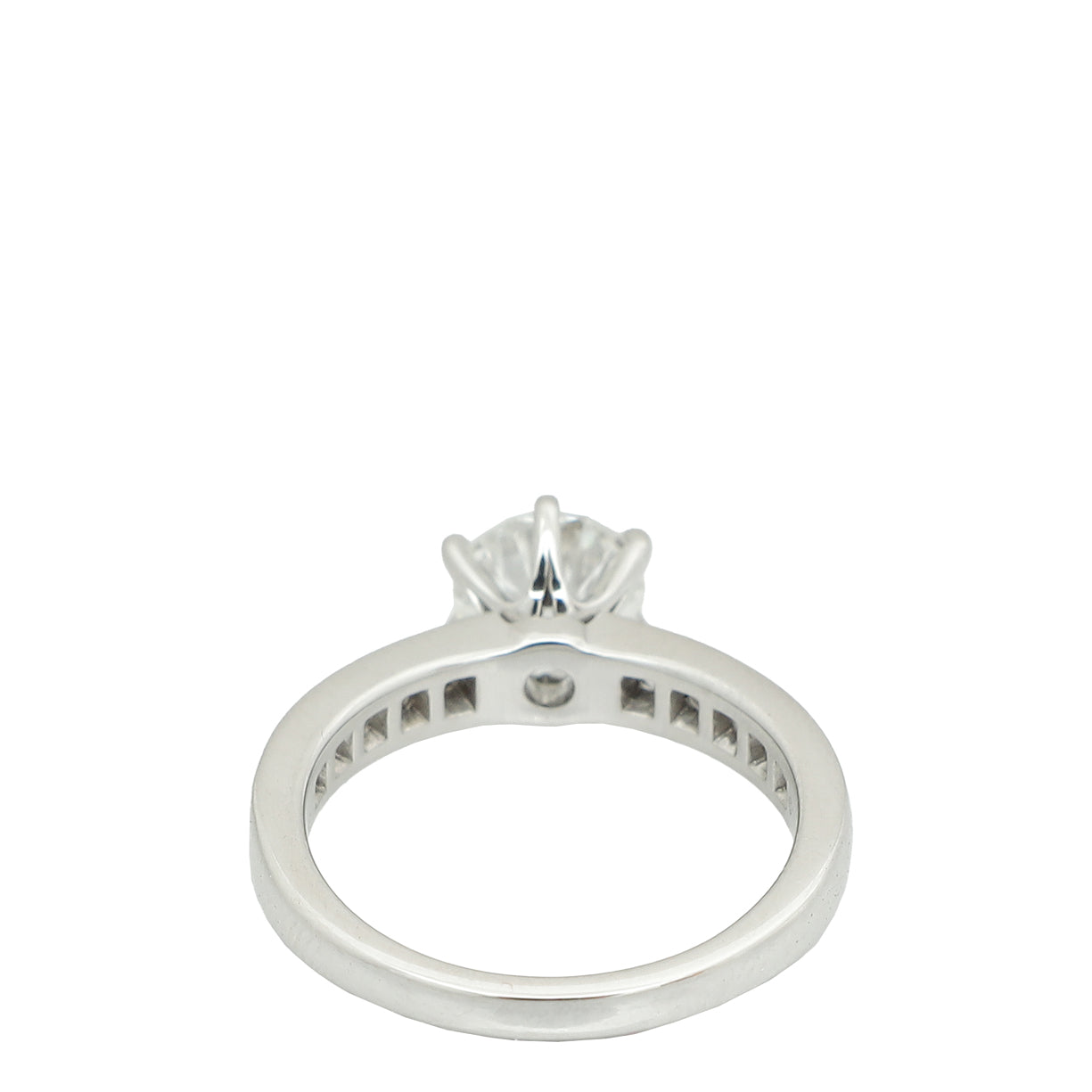 Tiffany & Co, Platinum Setting Engagement Ring with a Channel-set Diamond Band