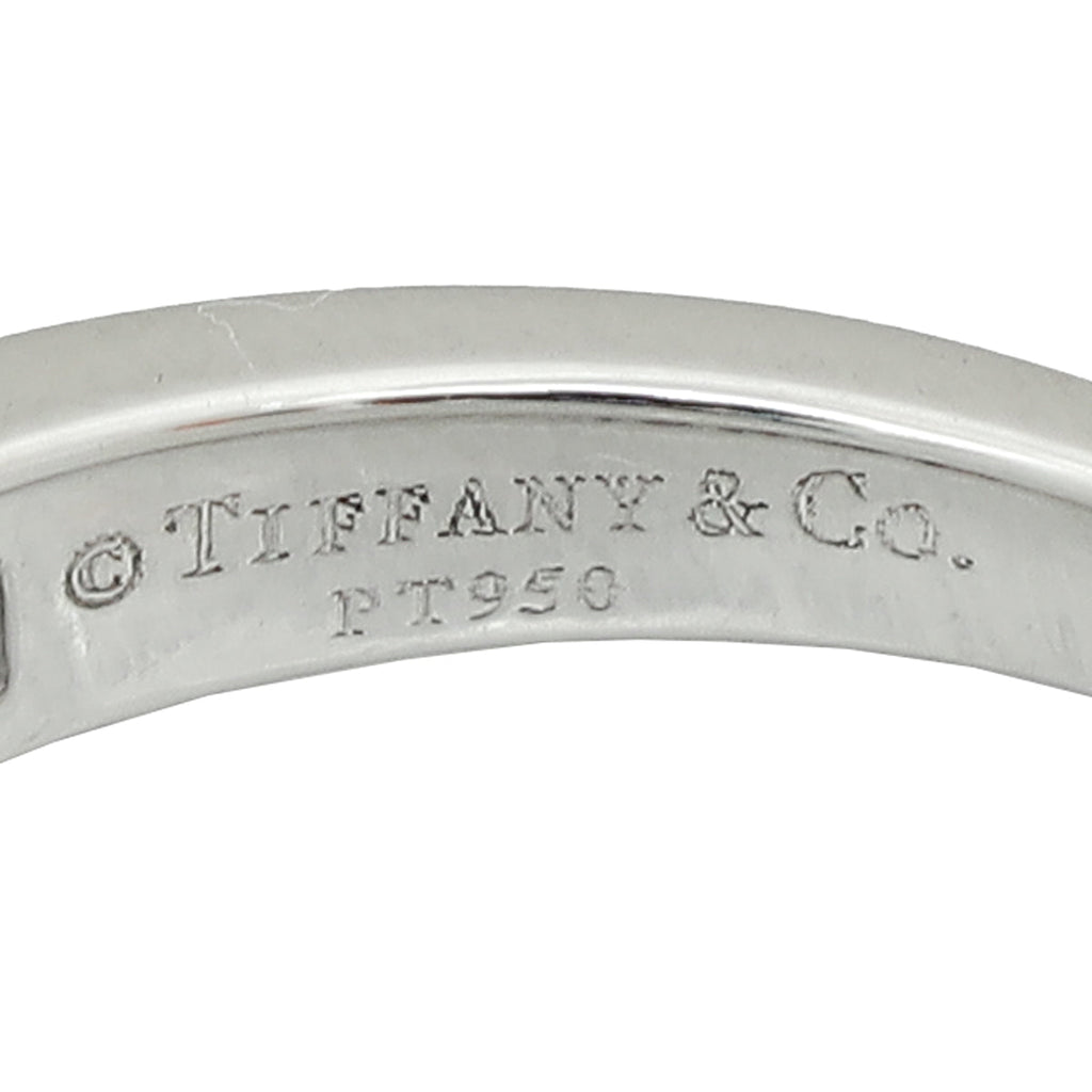 Tiffany & Co, Platinum Setting Engagement Ring with a Channel-set Diamond Band