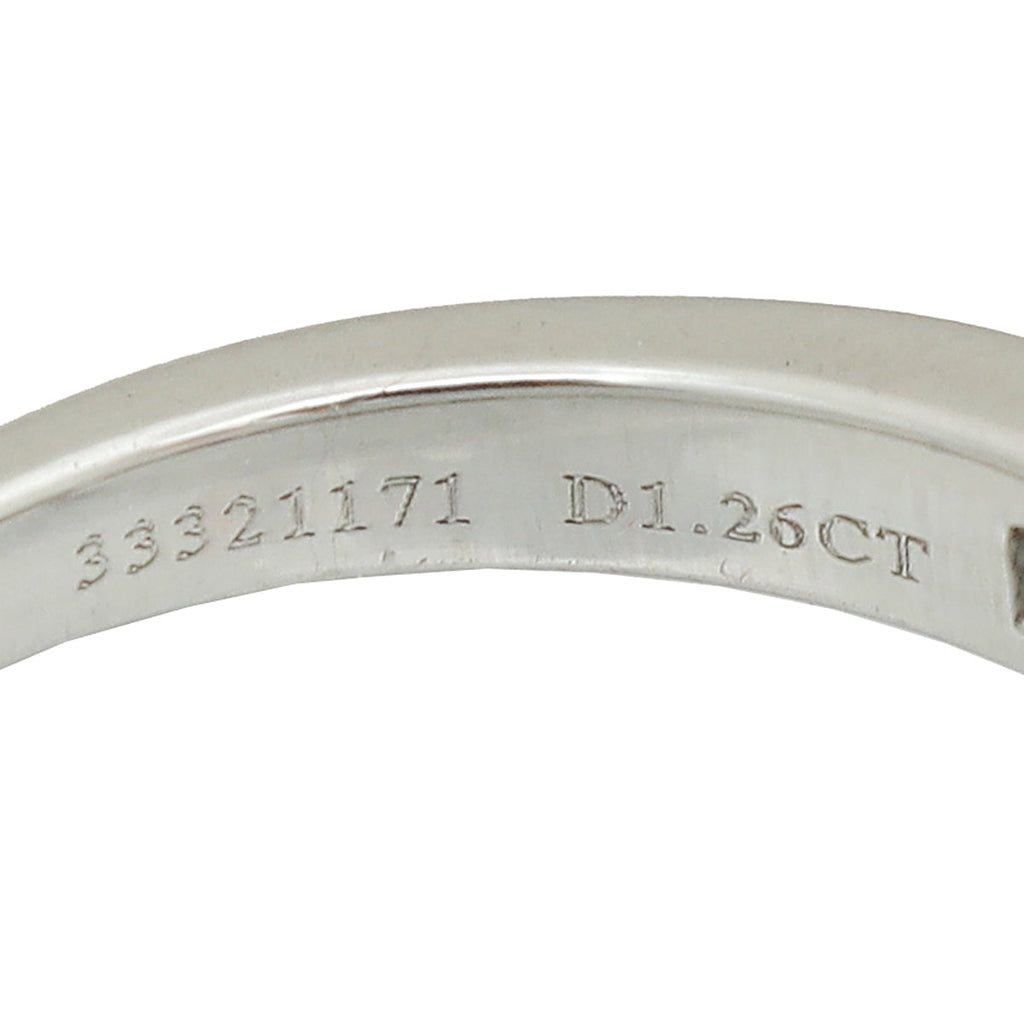 Tiffany & Co, Platinum Setting Engagement Ring with a Channel-set Diamond Band