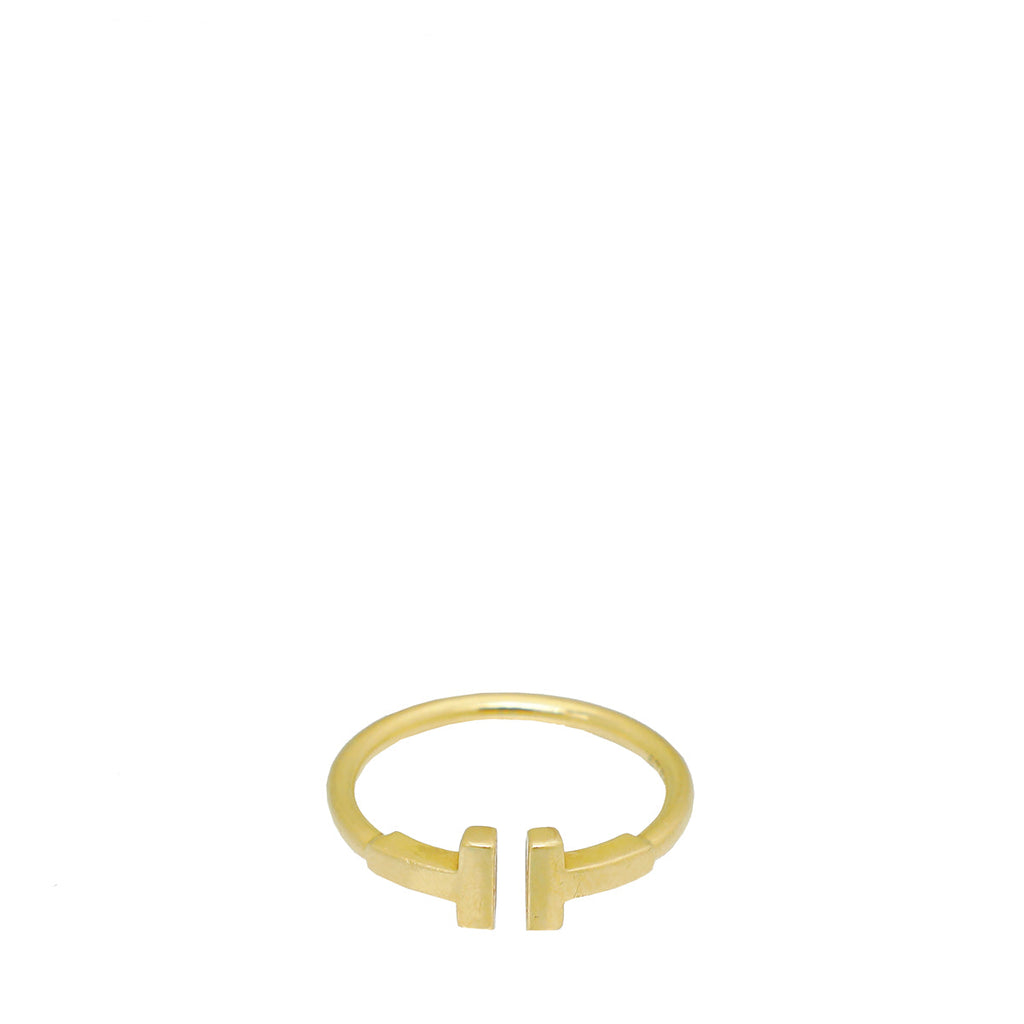Tiffany & Co 18K Yellow Gold T Wire Ring 50