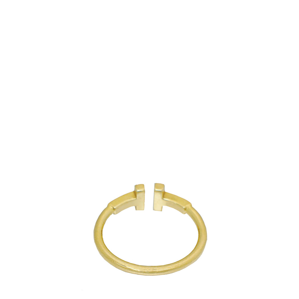 Tiffany & Co 18K Yellow Gold T Wire Ring 50