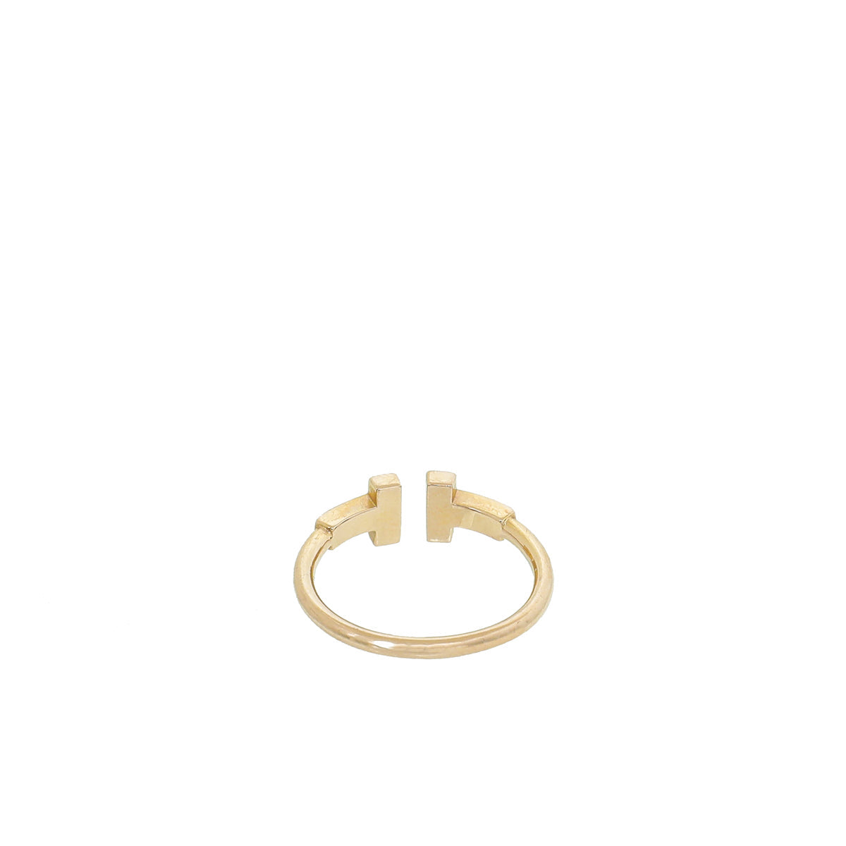 Tiffany & Co 18K Pink Gold Diamond T Wire Ring 8