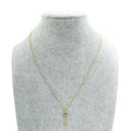 Tiffany & Co. 18K Yellow Gold Mini Vintage Oval Key Diamond Necklace