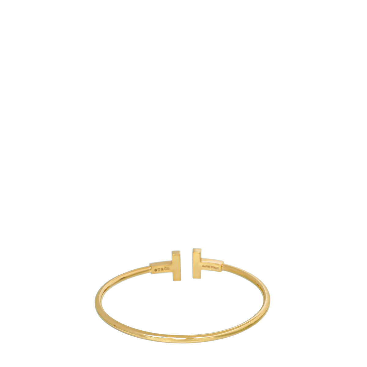 Tiffany & Co 18K Rose Gold Onyx T Narrow Wire Small Bracelet