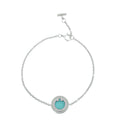 Tiffany & Co 18K White Gold T Diamond and Turquoise Circle Bracelet
