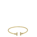 Tiffany & Co 18K Yellow Gold Diamond T Wire Medium Bracelet