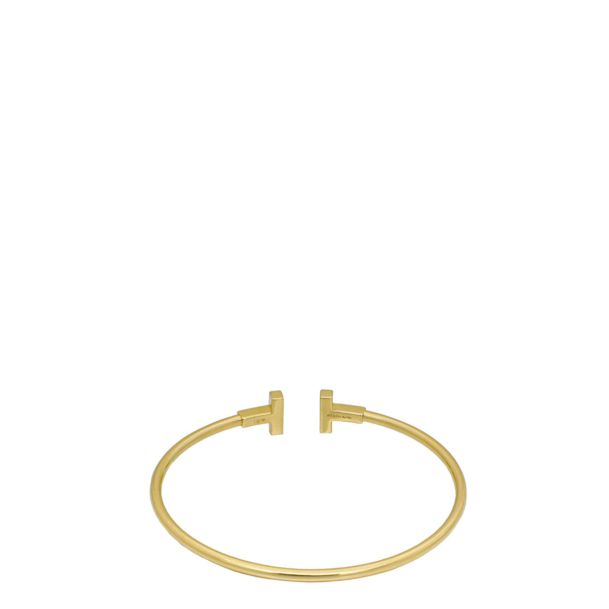 Tiffany & Co 18K Yellow Gold Diamond T Wire Medium Bracelet