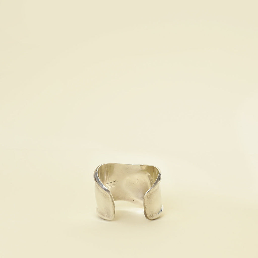 Tiffany & Co. Silver Elsa Peretti Bone Cuff Small Model Right Hand