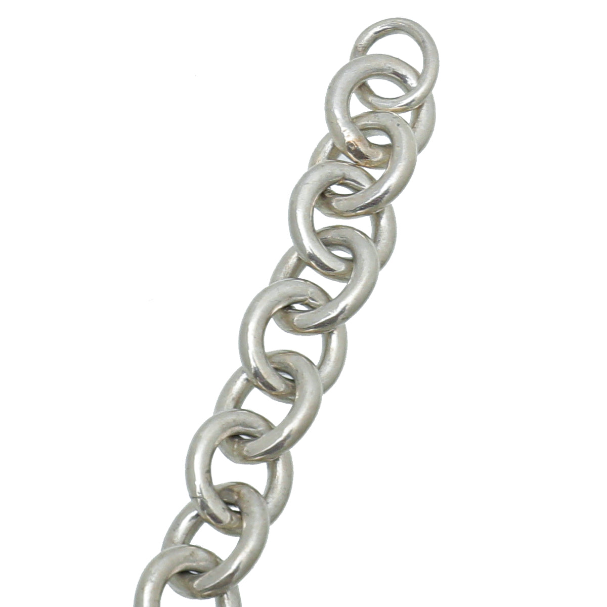 Tiffany & Co Sterling Silver Chain Link Heart Tag Charm Bracelet