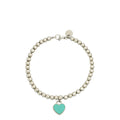 Tiffany & Co Blue Heart Tag Bead Bracelet